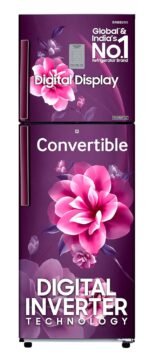 Samsung 236 L 3 Star Convertible Digital Inverter Frost-Free Double Door Refrigerator (Black Matt