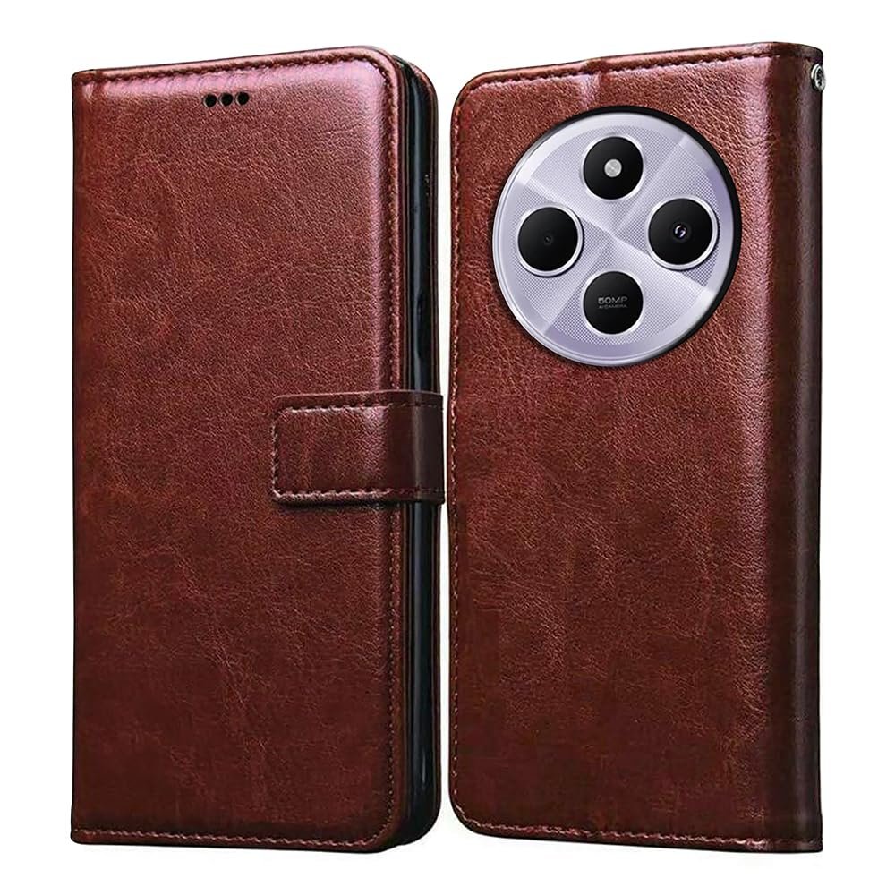 Casotec Flip Cover Back Case | Premium Leather Finish | Redmi A4 5G