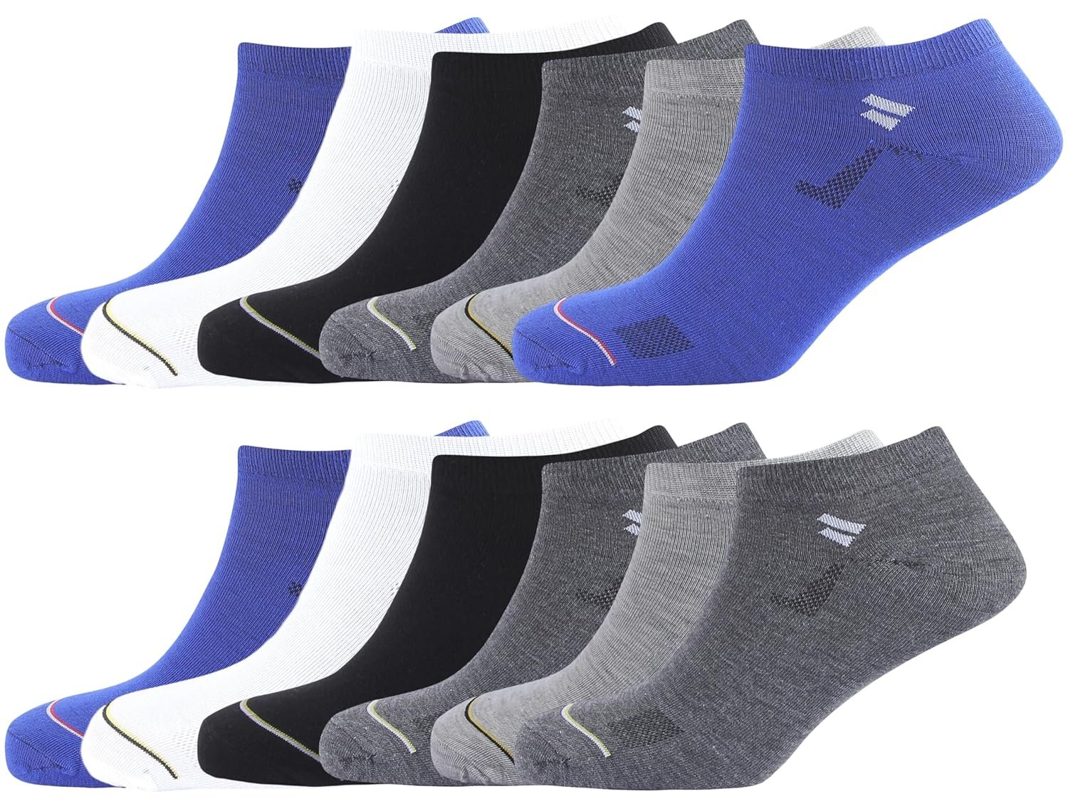 SJeware 12 Pairs Solid Ankle Socks for Men & Women, SJeware 12 Pairs Solid Cotton Ankle Length Socks
