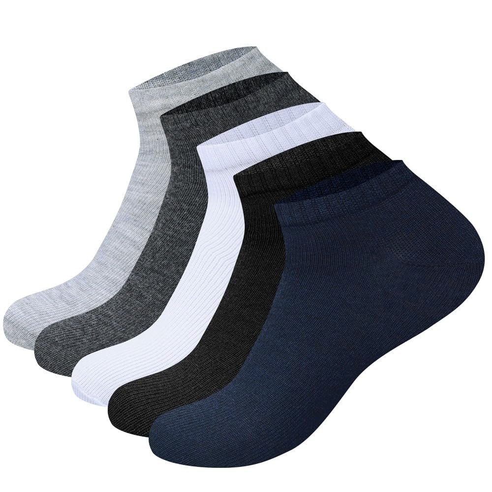 ALPHAFOX Premium Cotton Blend Low-Cut Ankle Socks for Men – SJeware 12 Pairs Solid Cotton Ankle Length Socks