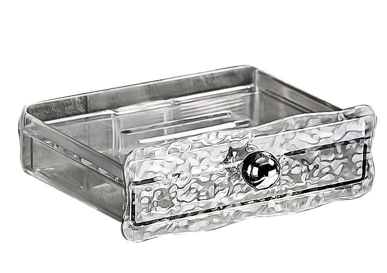 Azelf Adhesive soap Holder for Bathroom Self Draining Acrylic Soap Self Clean