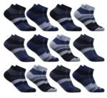 SJeware 12 Pairs Solid Cotton Ankle Length Socks
