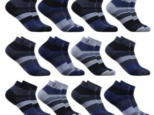 SJeware 12 Pairs Solid Cotton Ankle Length Socks