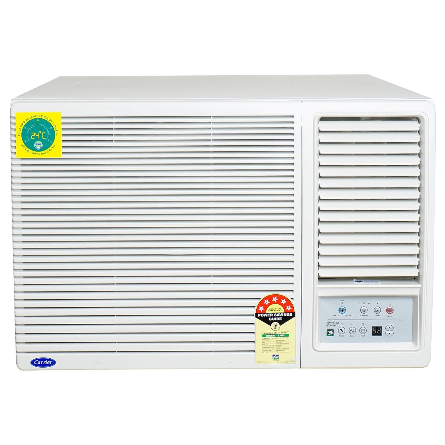 Carrier 1.5Ton 5 Star Copper, Dust Filter & Turbo Mode Godrej 1.5 Ton 5 Star 5-In-1 Convertible Cooling Inverter Window AC (I-Sense Technology