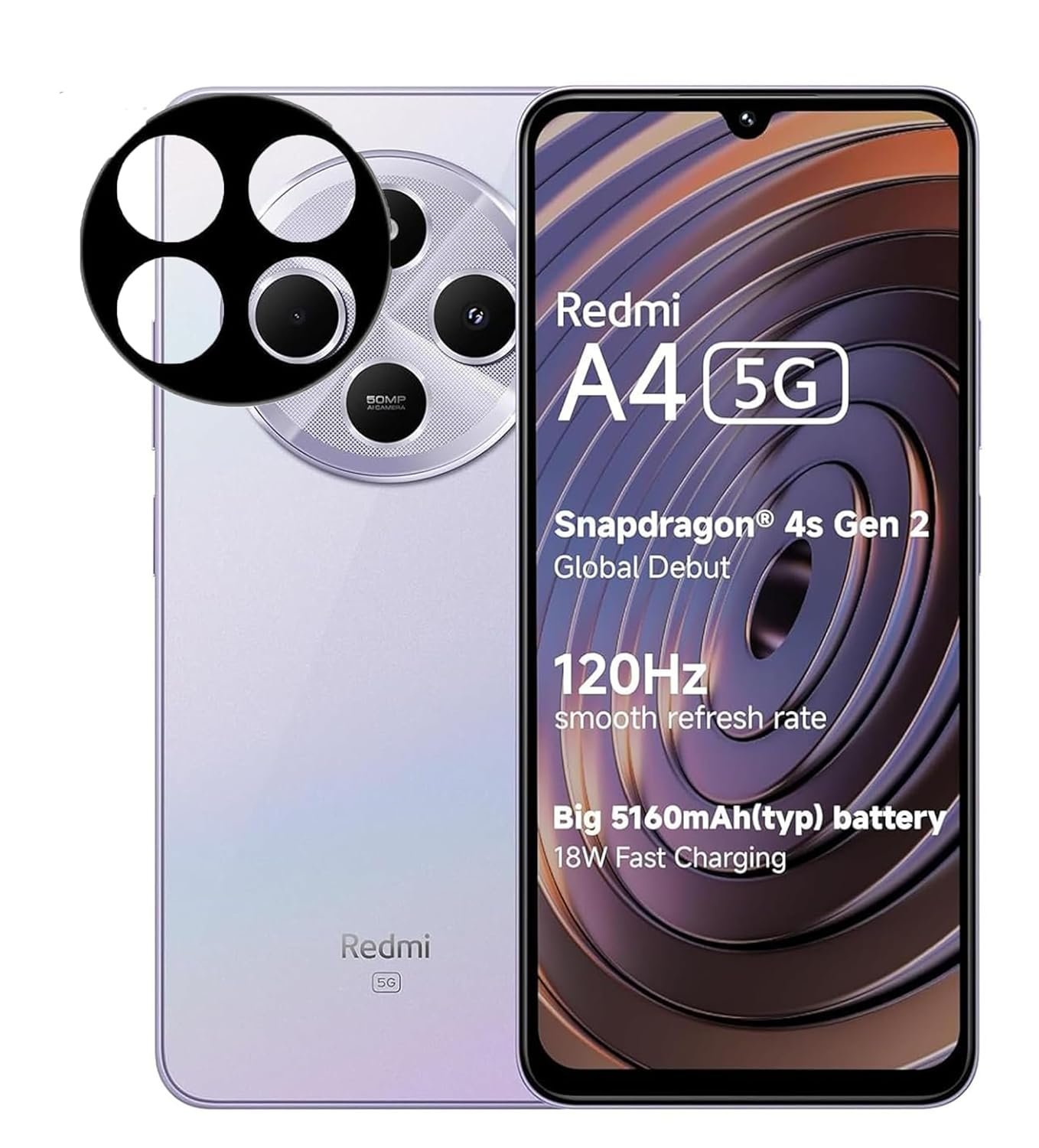 FabeKee Glass Camera Lens Protector For Redmi A4 5G [9H Redmi A4 5G