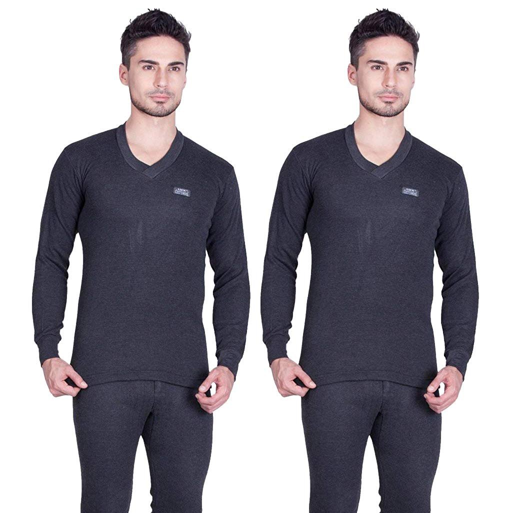 Lux Cottswool Men's Black V Neck Full Sleeves Premium Thermal Lux Cottswool Men’s Cotton Thermal Set