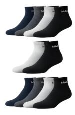 SJeware 12 Pairs Solid Cotton Ankle Length Socks