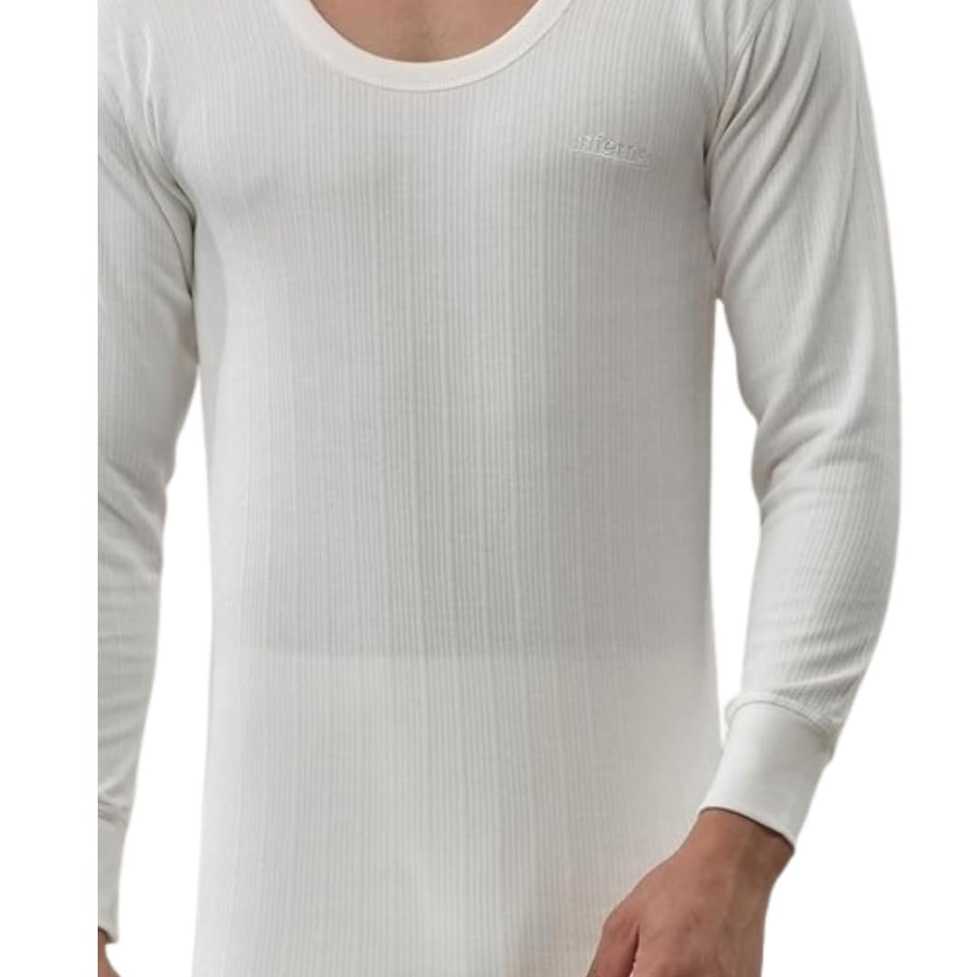 Men's Solid Round Neck Full Sleeves Thermal Top and Bottoms, Lux Cottswool Men’s Cotton Thermal Set