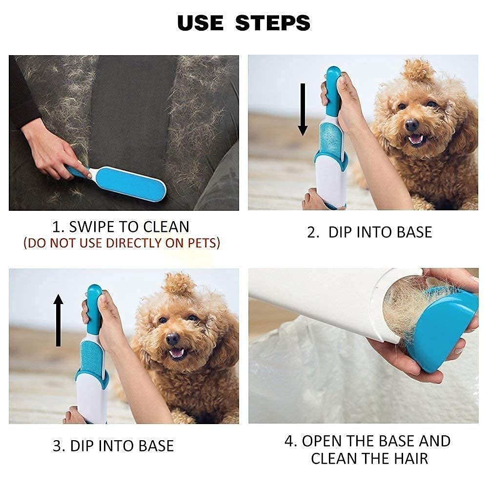 QIQI® Pet Hair Remover Brush - Sided Lint Brush with Self Clean