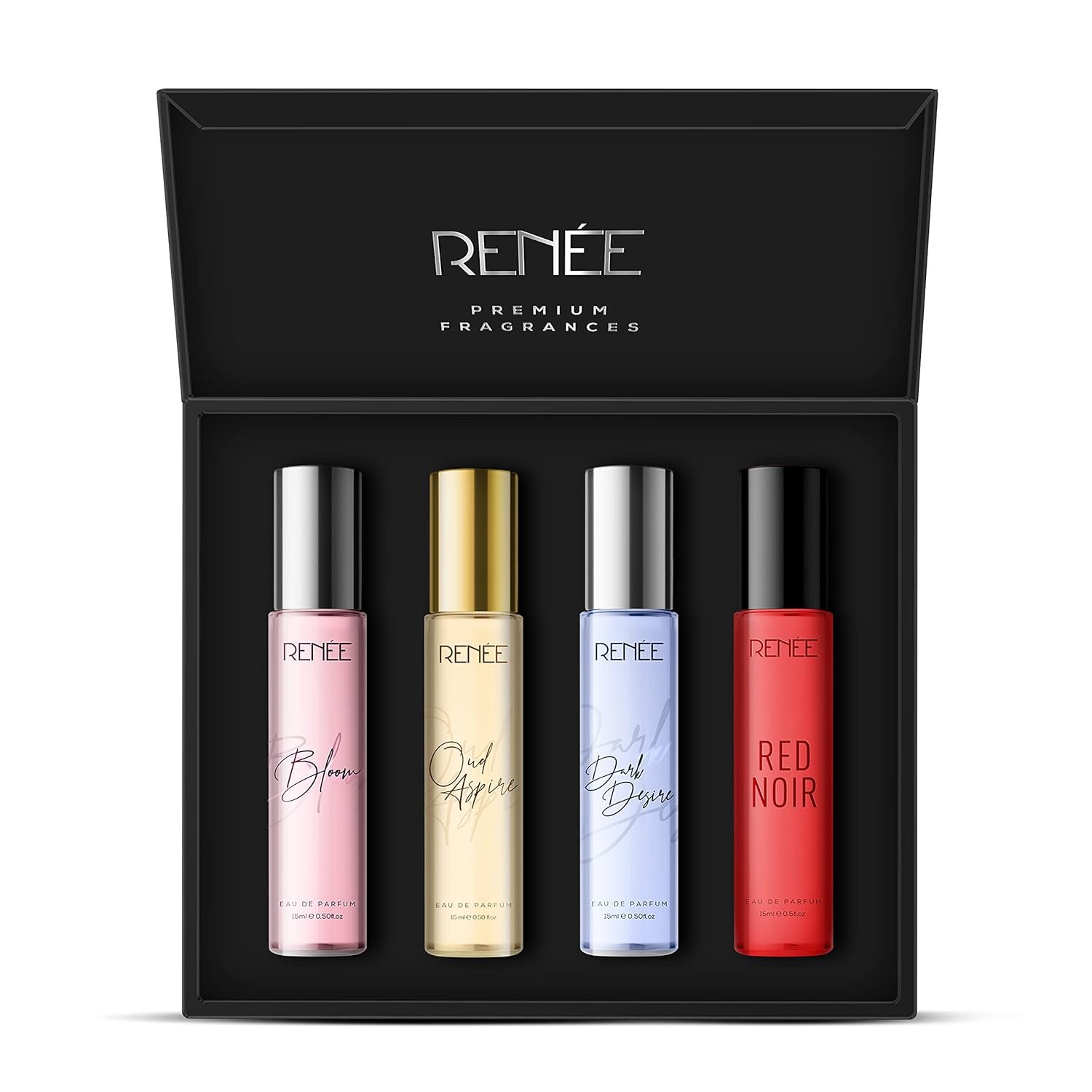 RENEE Women's Luxury Perfume Gift Set Combo Pack of 4 Midnight Bloom Red)