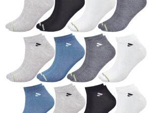 SJeware 12 Pairs Solid Cotton Ankle Length Socks