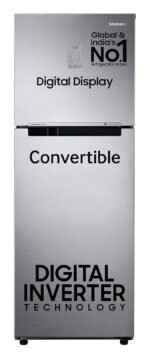 Samsung 236 L 3 Star Convertible Digital Inverter Frost-Free Double Door Refrigerator (Black Matt