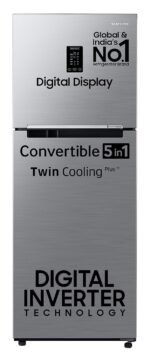 Samsung 236 L 3 Star Convertible Digital Inverter Frost-Free Double Door Refrigerator (Black Matt