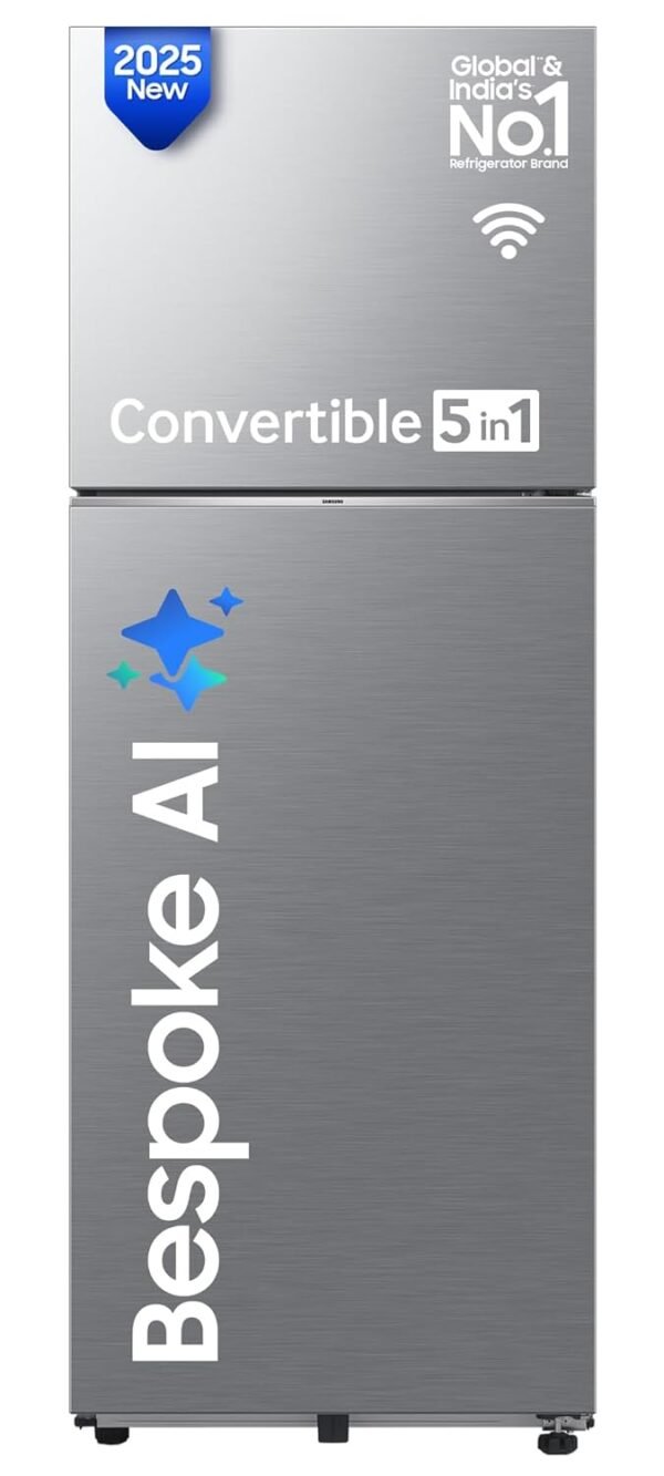 Samsung 236 L 3 Star Convertible Digital Inverter Frost-Free Double Door Refrigerator (Black Matt