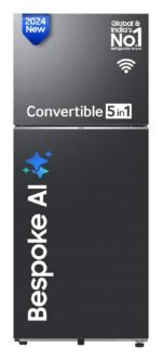 Samsung 236 L 3 Star Convertible Digital Inverter Frost-Free Double Door Refrigerator (Black Matt