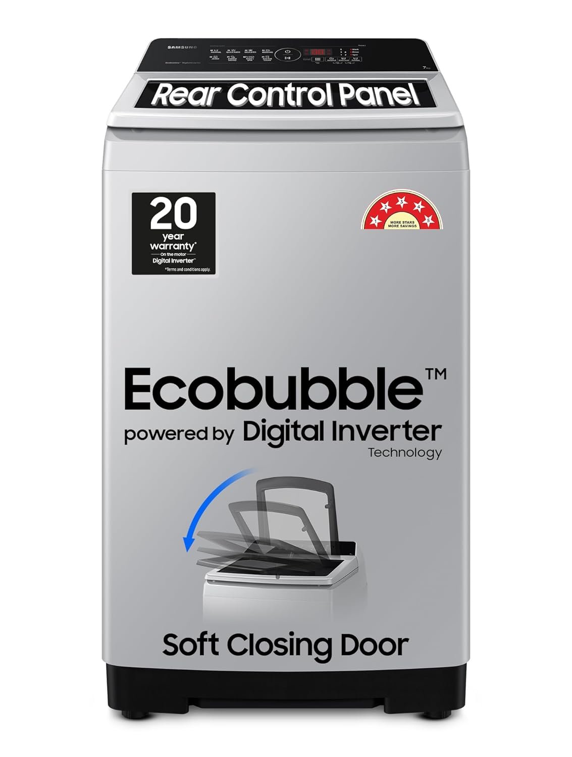 Samsung 7 kg, Eco Bubble Technology, Digital Inverter Motor, Soft Whirlpool 7 Kg 5 Star Royal Fully-Automatic Top Load Washing Machine