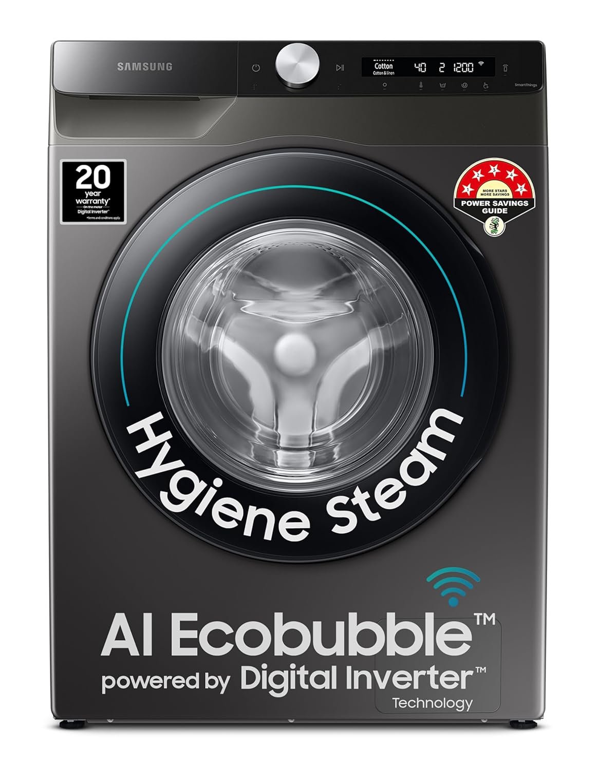 Samsung 8 kg, 5 star, Eco Bubble Technology, AI Control, LG 7 Kg 5 Star Direct Drive Steam Wash 6 Motion DD Wi-Fi Front Load Washing Machine