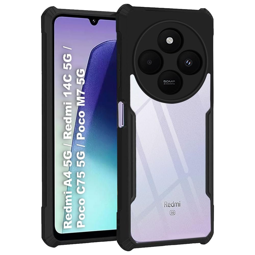 TheGiftKart Shockproof Crystal Clear Back Cover Case for Mi Redmi Redmi A4 5G