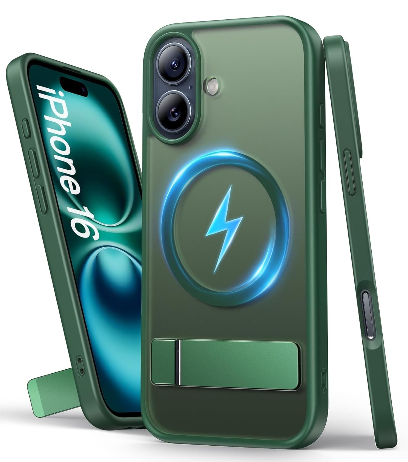 Vihibii for iPhone 16 Cover Magnetic Back with Build-in Stand, 2024)