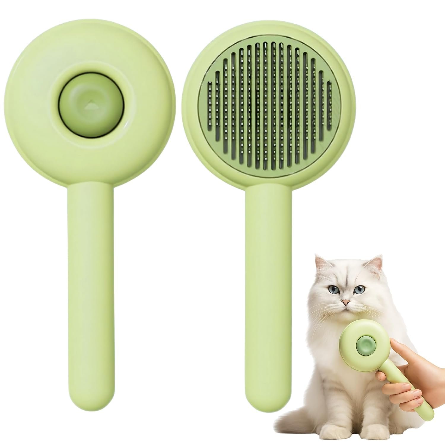 XVIA Pet Slicker Grooming Brush – Self Clean Button, Soft Self Clean
