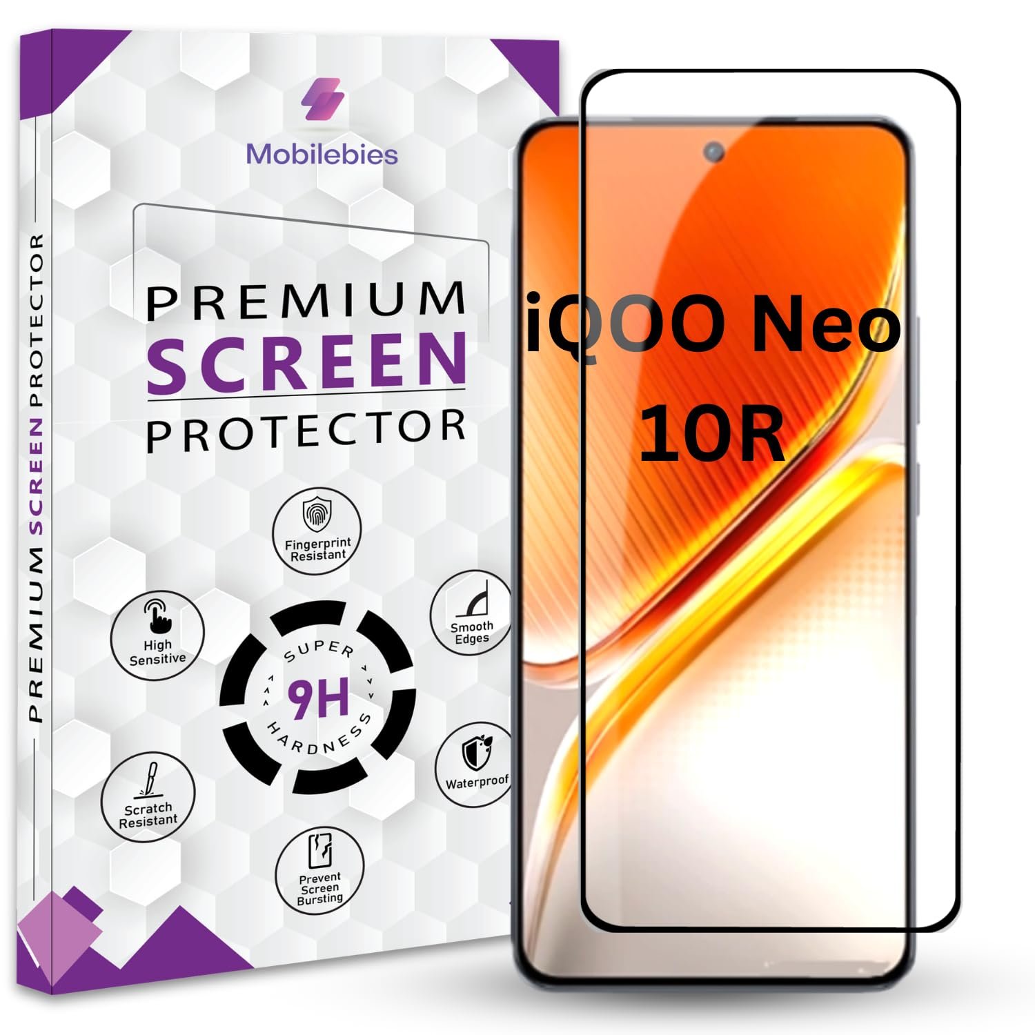 Mobilebies® Premium Tempered Glass Screen Protector Guard For iQOO Neo iQOO Neo 10