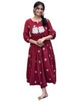 GoSriKi Women’s Rayon Blend Anarkali Printed Kurta with Palazzo & Dupatta