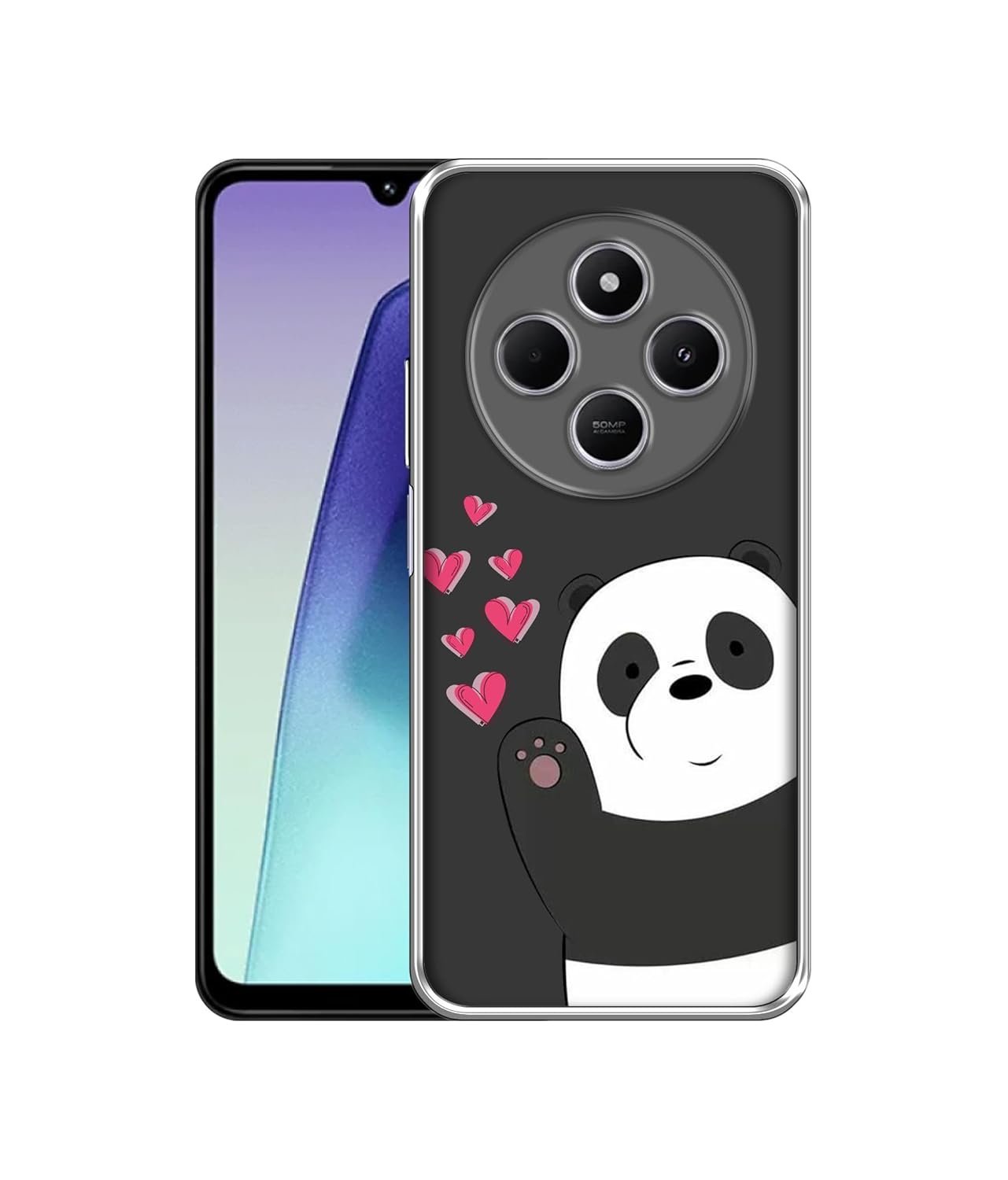 Casotec Love Panda Printed Silicon Soft TPU Back Case Cover Redmi A4 5G