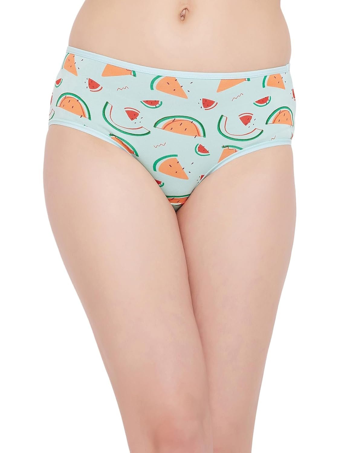 Clovia Women's Cotton Mid Waist Tutty Fruity Print Hipster Panty Jockey Women Cotton Hipster Brief (Pack of 3)