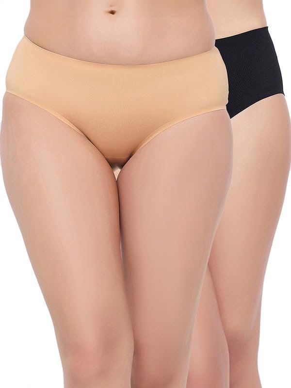 Clovia Women's Pack of 2 Medium Waist Outer Elastic Hipster Jockey Women Cotton Hipster Brief (Pack of 3)