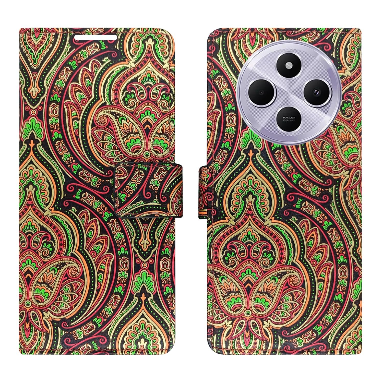 Dhar Flips Heena Green Flip Cover for Redmi A4 5G| Redmi A4 5G