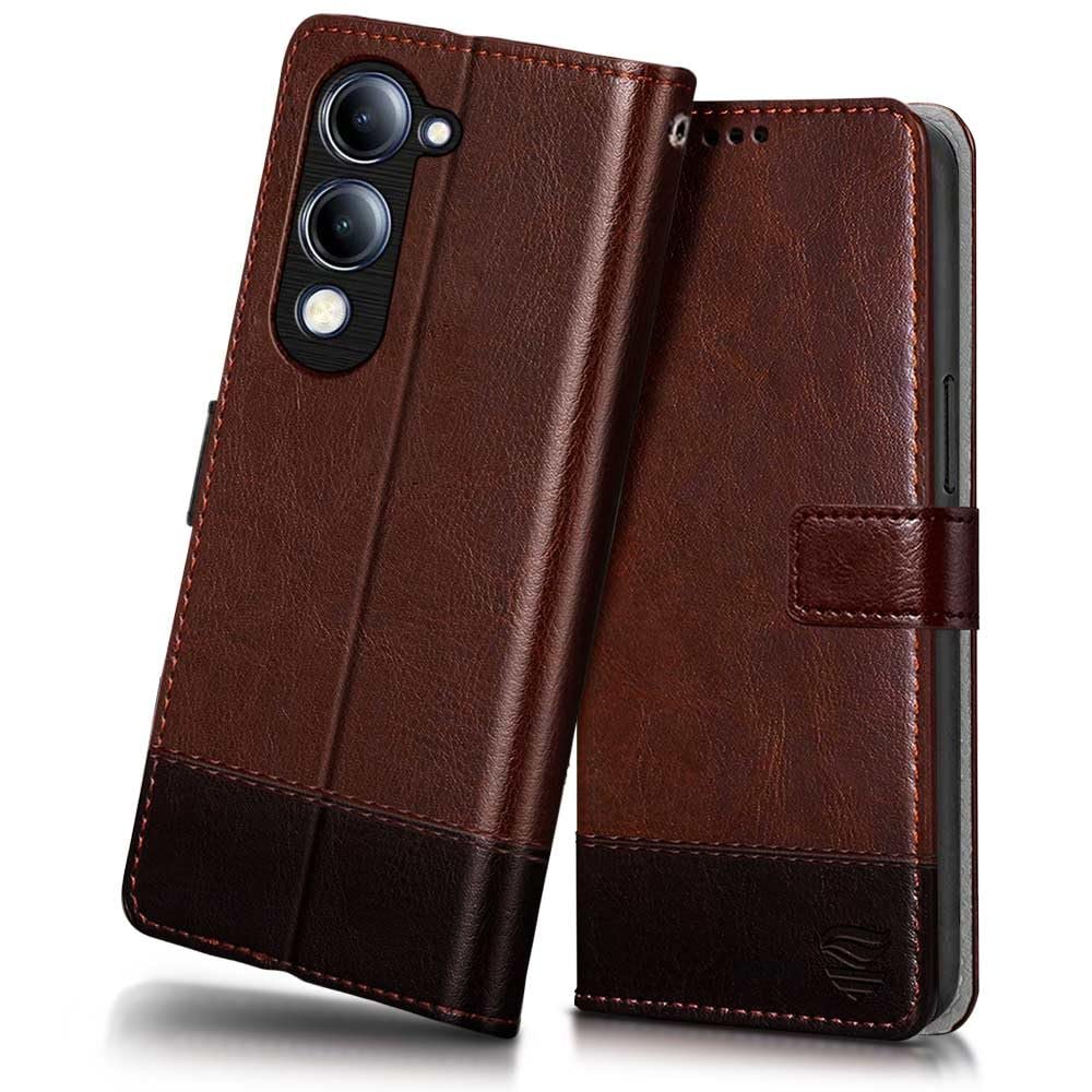 FLIPPED Vegan Leather Flip Case Back Cover for Vivo T4 iQOO Z10 5G