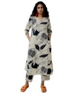 GoSriKi Women’s Rayon Blend Anarkali Printed Kurta with Palazzo & Dupatta