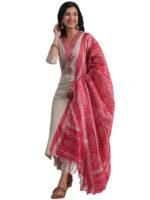 GoSriKi Women’s Rayon Blend Anarkali Printed Kurta with Palazzo & Dupatta