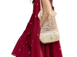 GoSriKi Women’s Rayon Blend Anarkali Printed Kurta with Palazzo & Dupatta
