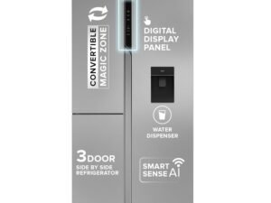 Haier 325 L 2 Star Convertible Triple Inverter Frost-Free Double Door (Black Glass
