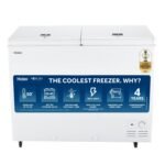 Haier 325 L 2 Star Convertible Triple Inverter Frost-Free Double Door (Black Glass