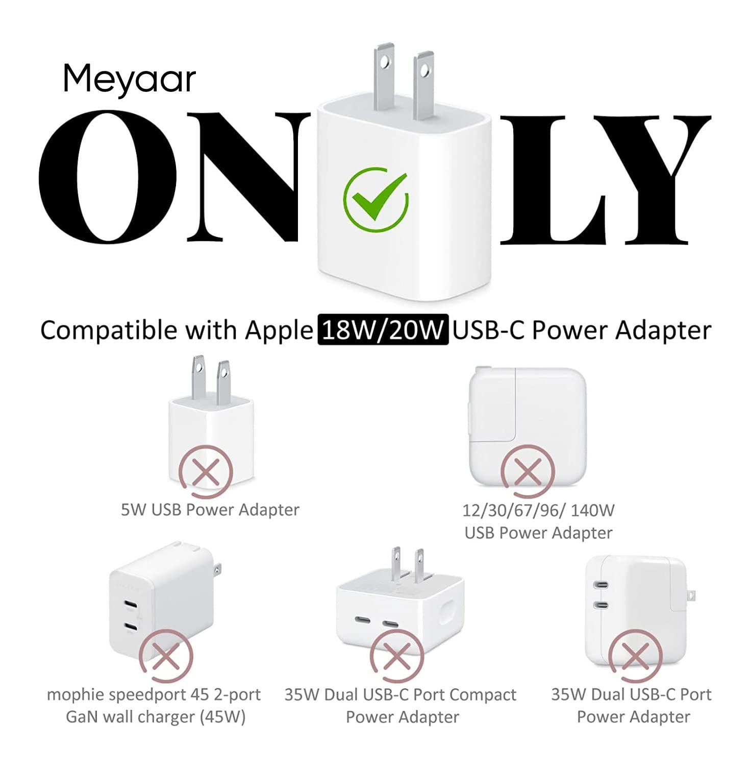 Meyaar Silicone Protective Case for Apple 20W & 18W iPhone Apple 20W USB-C Power Adapter