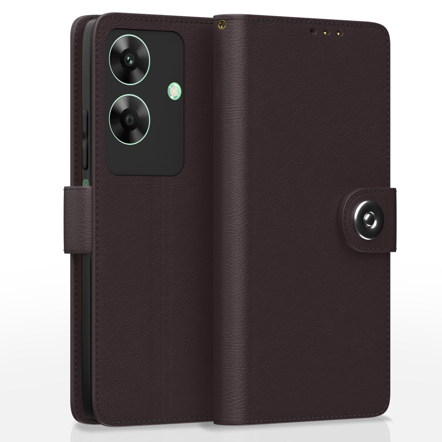 Outlouders Genuine Leather Finish Flip Back Cover Case | Inbuilt realme NARZO N61