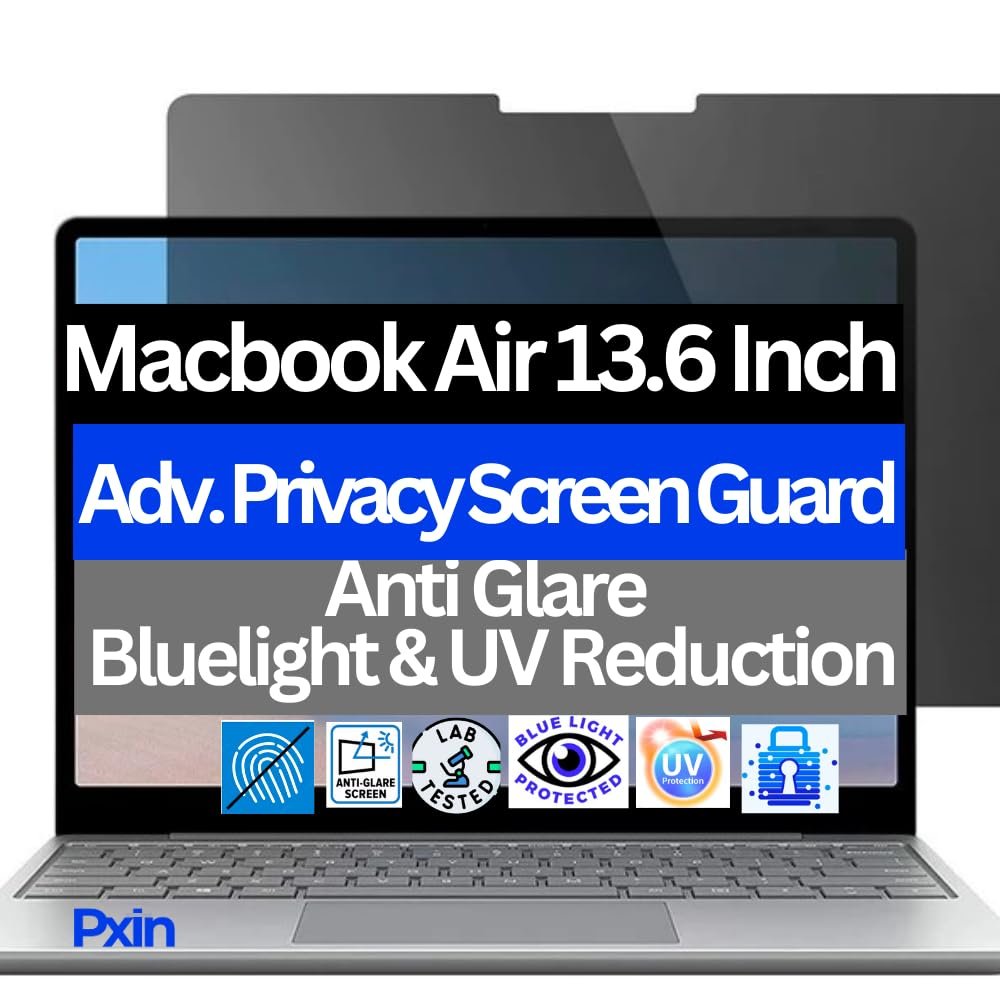 PxIn 13.6 Inch MacBook Air Magnetic Privacy Screen Filter - 13.6-inch