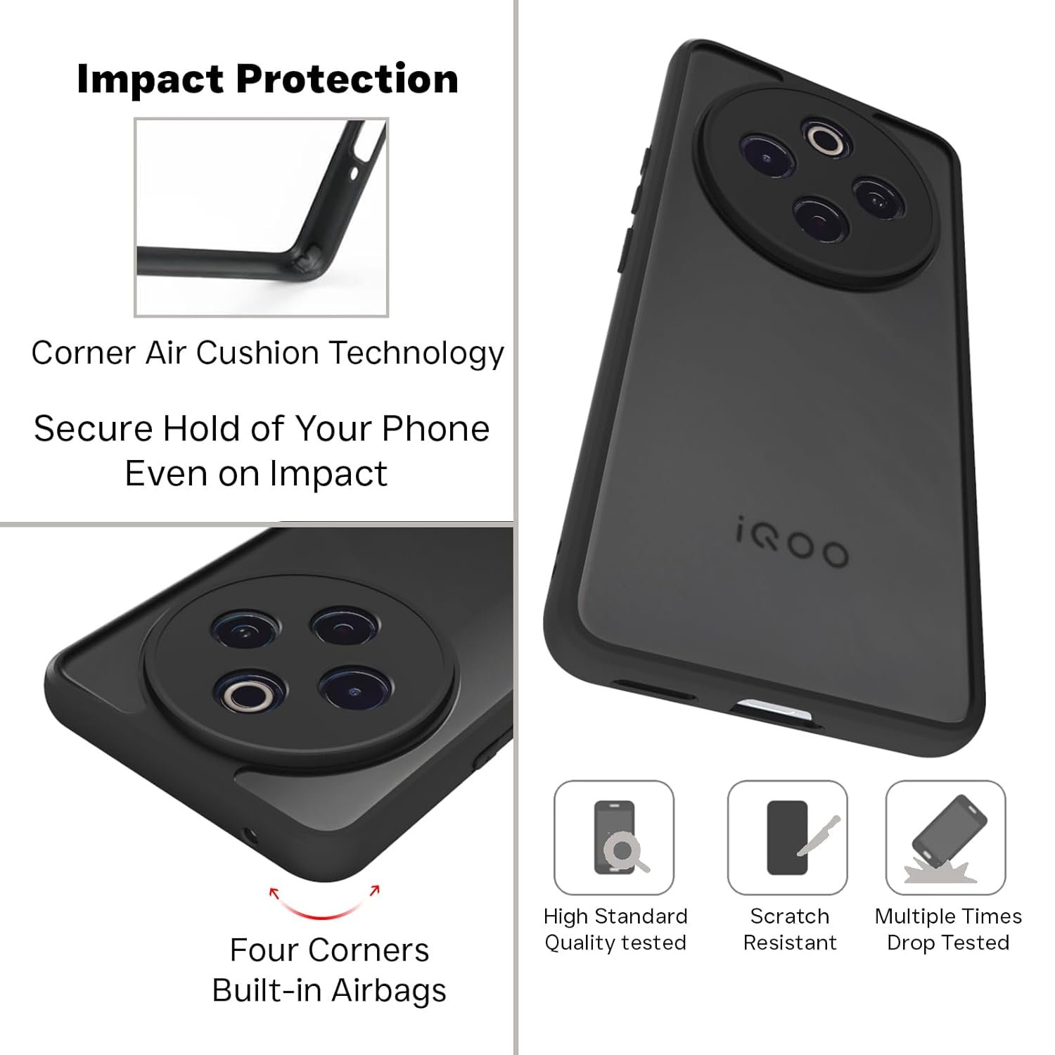 RIGGEAR Shockproof Sleek Hybrid Armor Back Cover Case for iQOO iQOO Z10 5G
