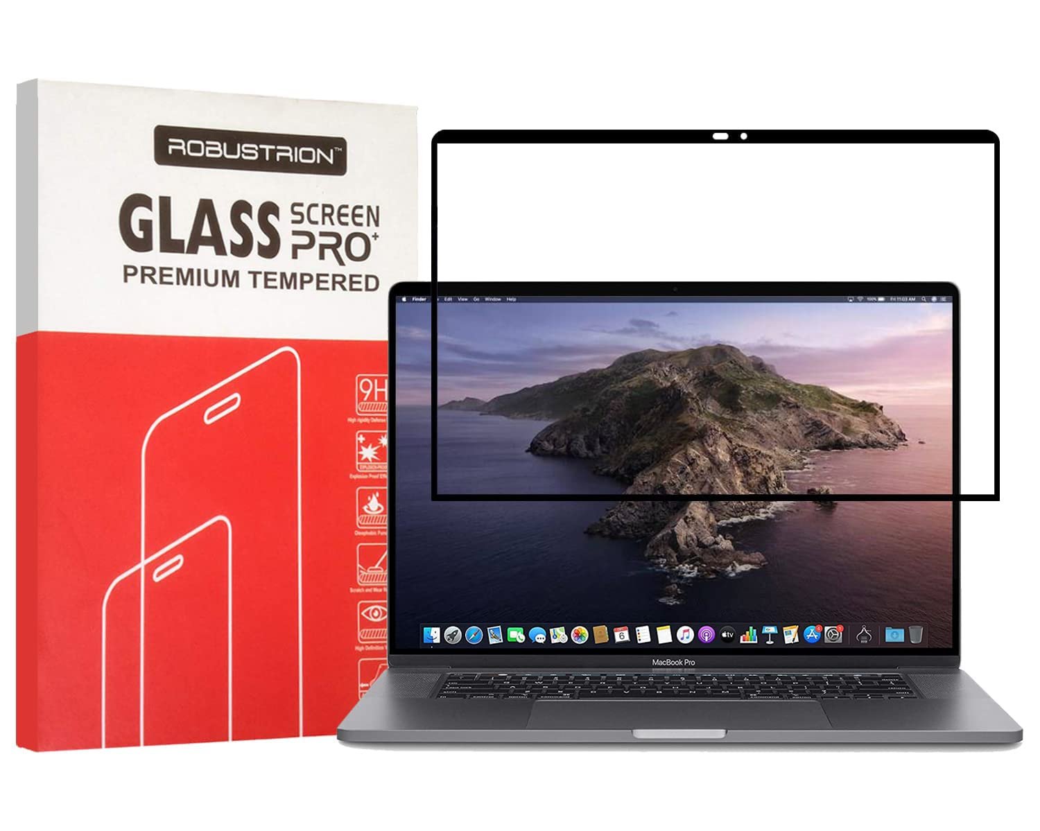 Robustrion Edge to Edge Tempered Glass Screen Protector Guard for 13.6-inch