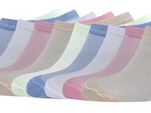 SJeware 12 Pairs Solid Cotton Ankle Length Socks