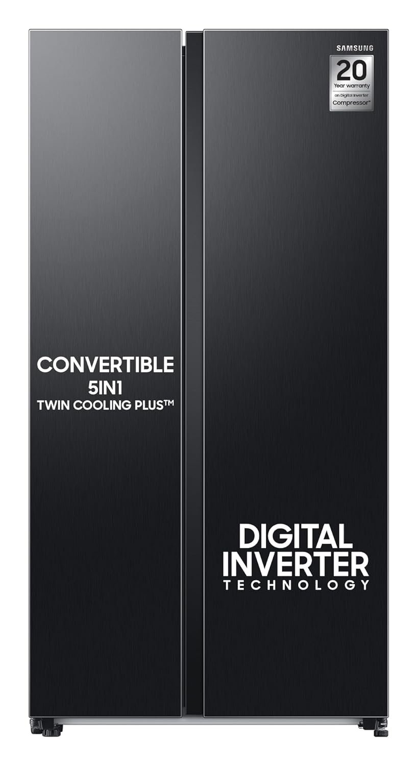 Samsung 644L Convertible 5-in-1 Side by Side with Wifi, SmartThings Samsung 465 L 2 Star Frost-Free Double Door Smart Wi-Fi Refrigerator (Black Matt)