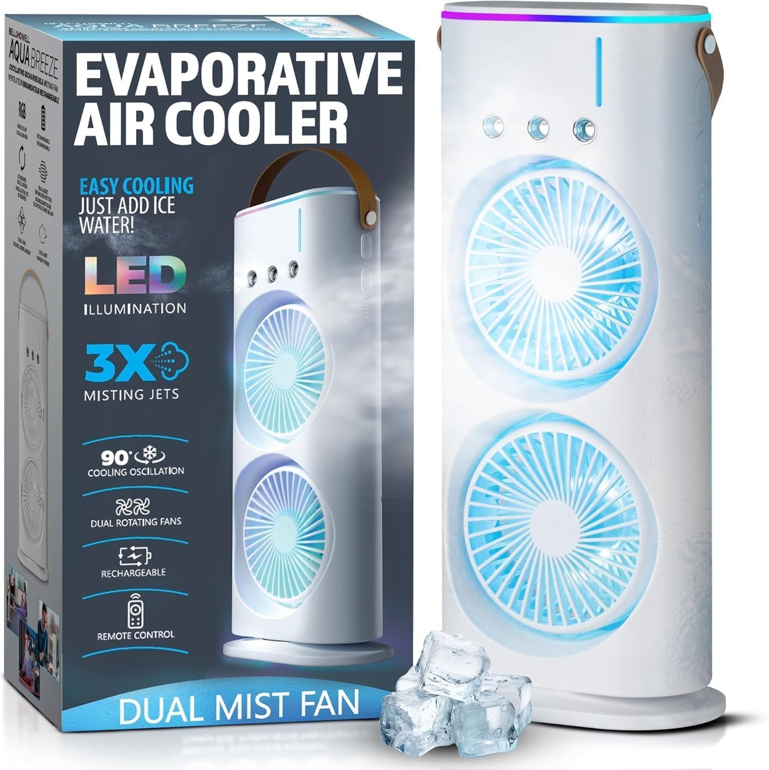 TEKCOOL 4000mAh Double Ended Spray Fan, Cold Air, 2025 New High Ambient Cooling)