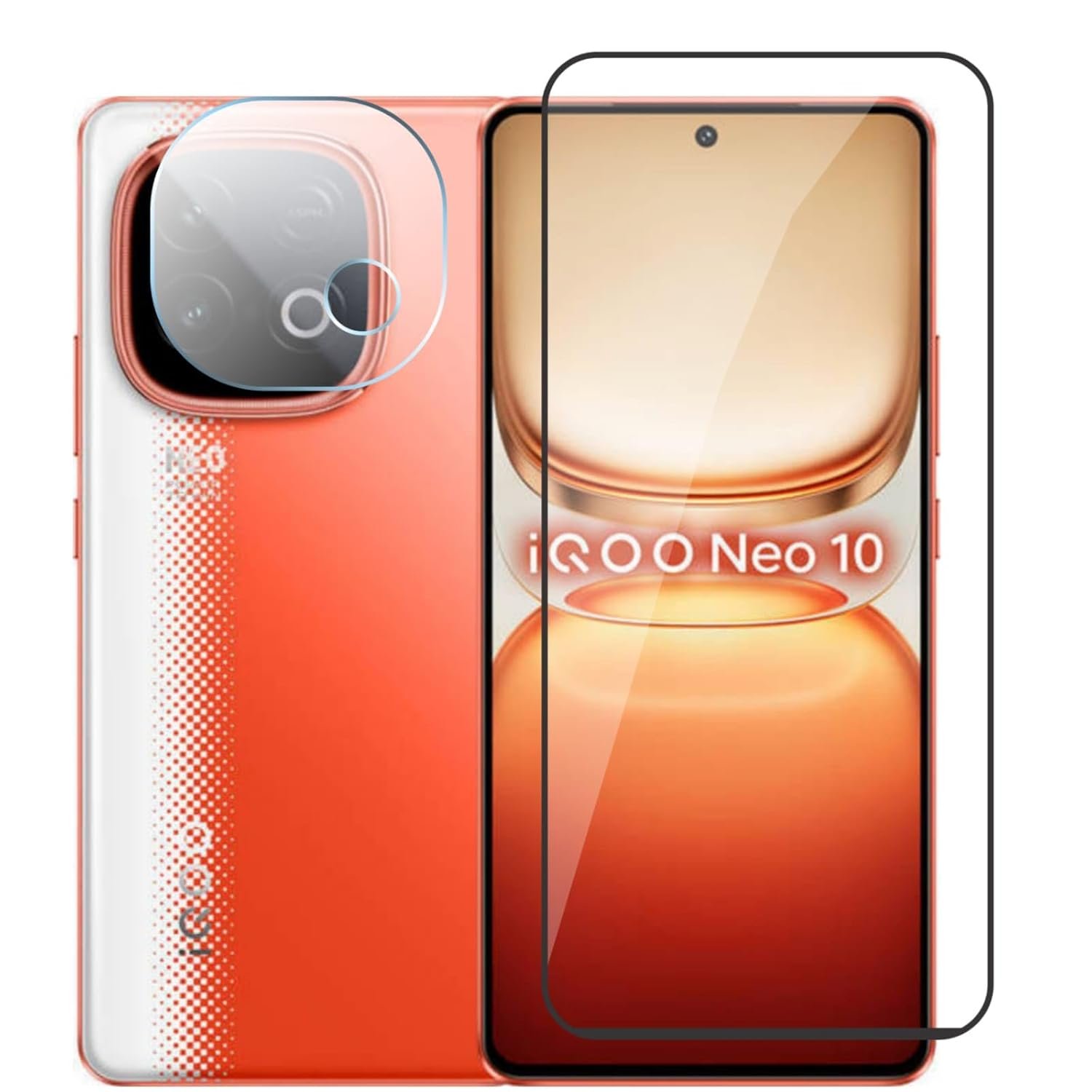 Tempered glass with camera lens protector compatible with IQOO Neo iQOO Neo 10
