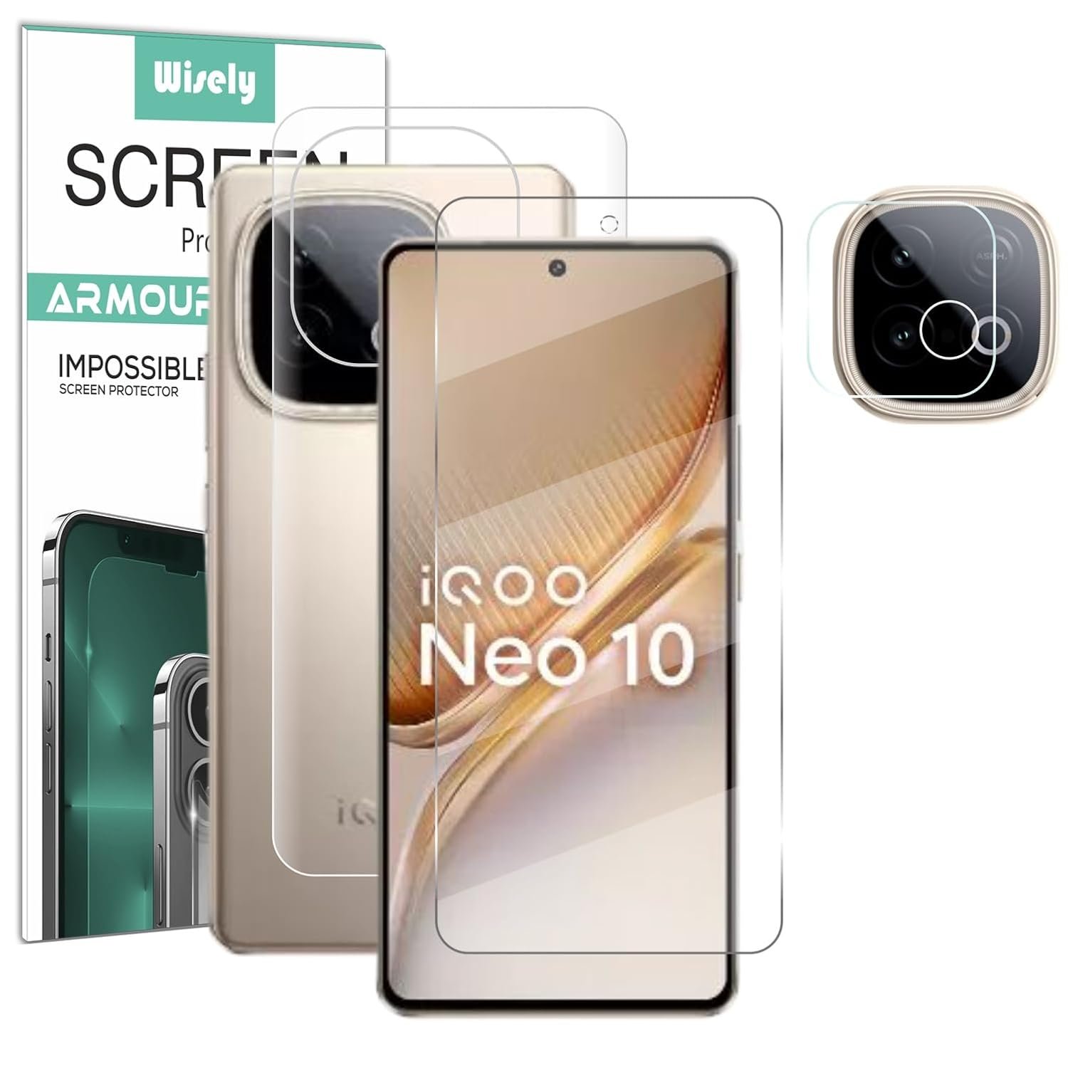 Wisely 3in1 Camera Lens Nano Glass + Anti Scratch Front iQOO Neo 10