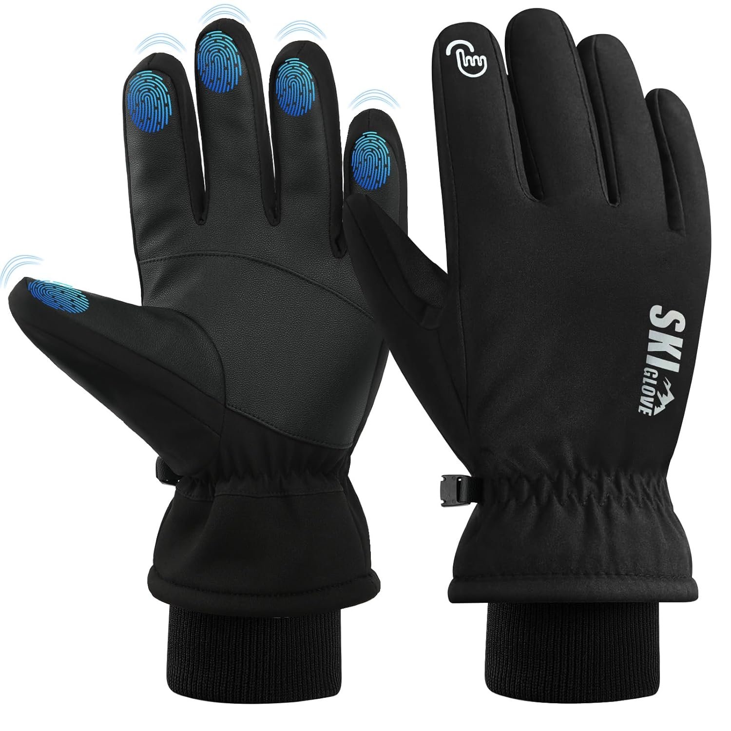 ZENUTA Waterproof Winter Gloves Men, Windproof Snow Ski Gloves, Breathable Boldfit Winter Gloves Touch-Screen Friendly
