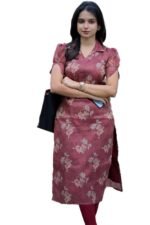 Sun Fashion Chanderi Printed Kurti for Girls