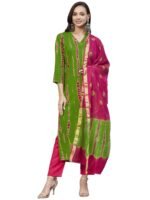 ANNI DESIGNER Women’s Rayon Straight Kurta with Pant & Dupatta