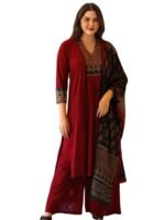 ANNI DESIGNER Women’s Rayon Straight Kurta with Pant & Dupatta